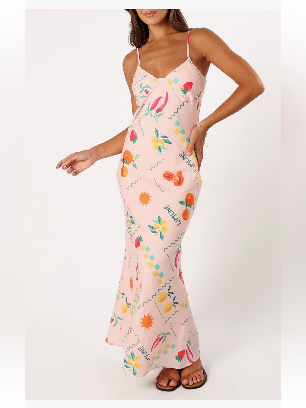 Petal & Pup Frutti Satin Maxi Slip Dress Peach Xl Nwt Homecoming Dress